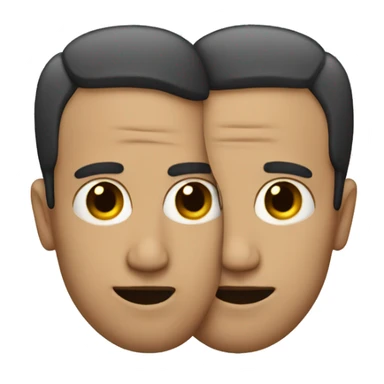 man with two heads on one body,conjoined twins sticker