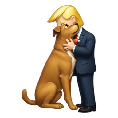 trump kissing a dog sticker