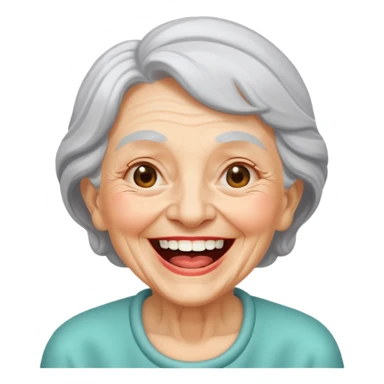 Laughing old lady sticker
