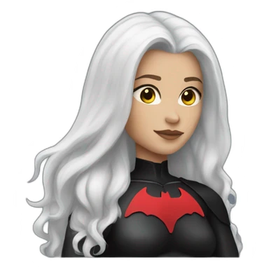 Batwoman white skin dark long hair sticker
