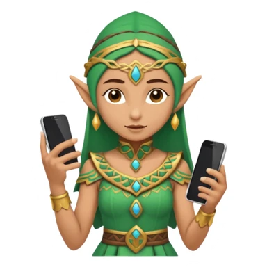 elf with mayan custome dress and smartphone sticker