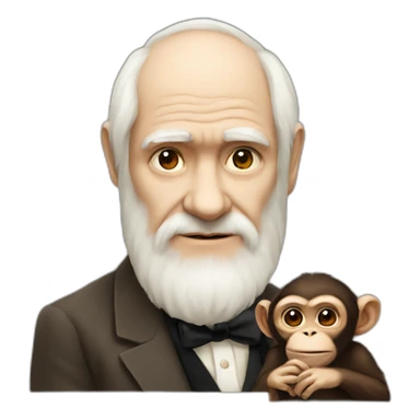 darwin with a monkey sticker