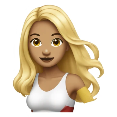 à beatiful long hair blonde with boxer gloves sticker