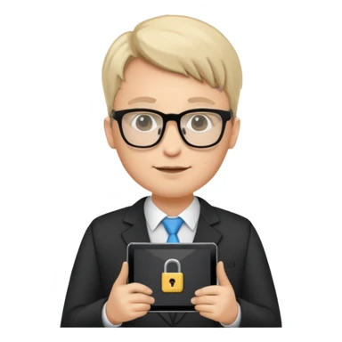 system administrator with a server and a lock icon emoji sticker
