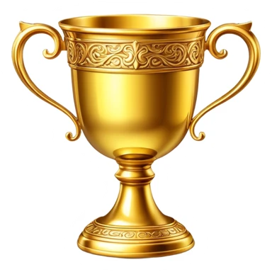 generate realistic detailed golden cup in 3d style sticker