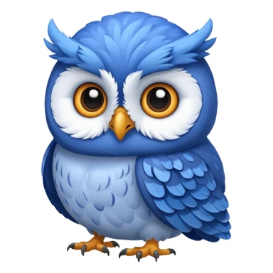 blue fat owl sticker
