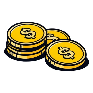 few golden coins sticker