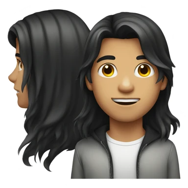 Long hair teenager boy, dark hair sticker