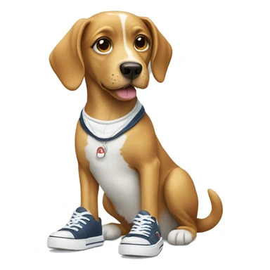 Dog wearing sneakers sticker
