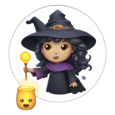 cute witch holding a light sticker