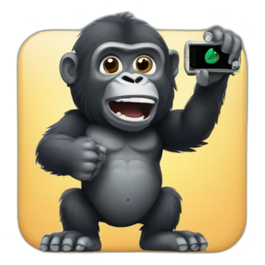 Gorilla holding a Google Pixel phone sticker
