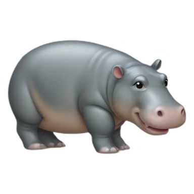 Un hippopotame sur un pate sticker