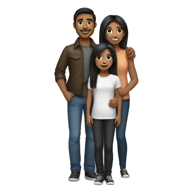 An emoji of a loving brother and sister, the sister being short with long straight hair, and the brother tall with black hair styled upward, broad shoulders, and both smiling warmly sticker