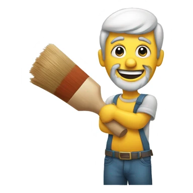 emoji de un pintor de casa con un rodillo en la mano sticker