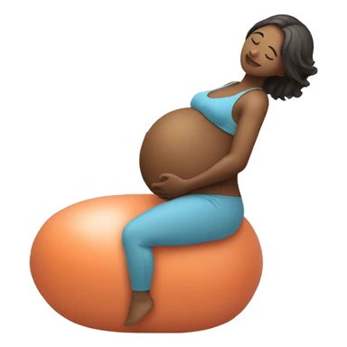 Pregnant woman on yoga ball sticker