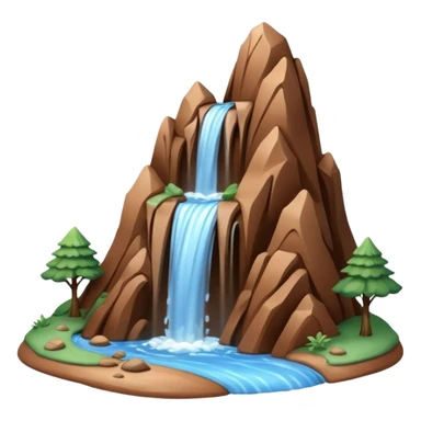 easy mountain clay model with waterfall sticker