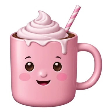 Marshmallow pink hot chocolate sticker