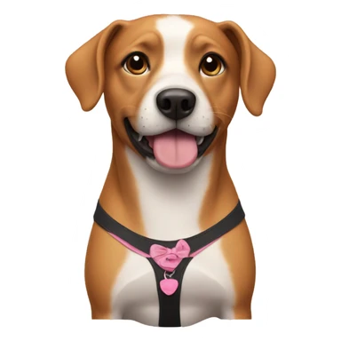 Dog with a bra sticker