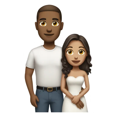 married brunette light skin couple sticker