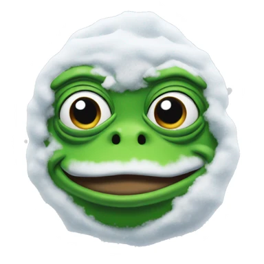 pepe the frog covered in snow sticker