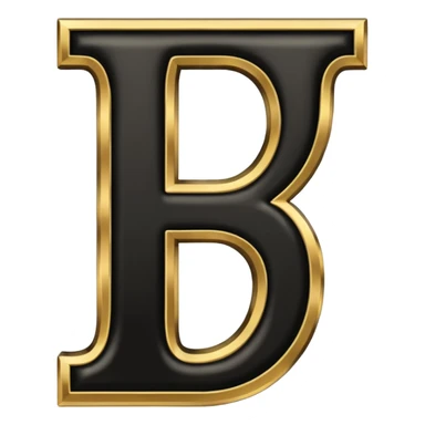 letter H in black and gold sticker