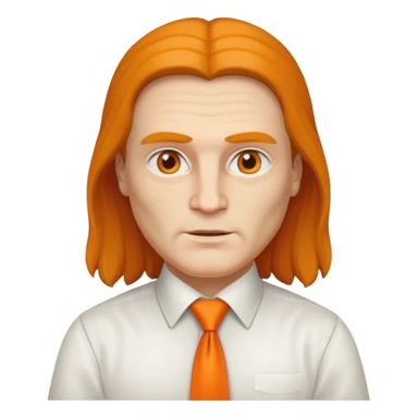 leonardo davinci in white shirt, orange tie sticker