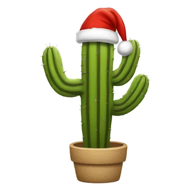 Saguaro with Santa hat sticker