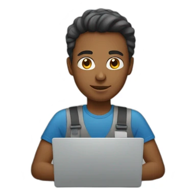 working on laptop sticker