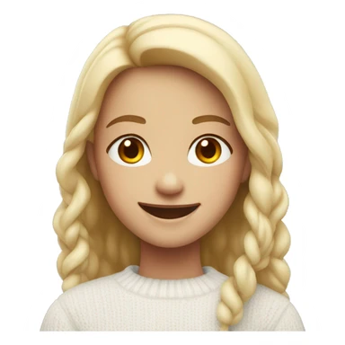 smiling girl in white sweater sticker
