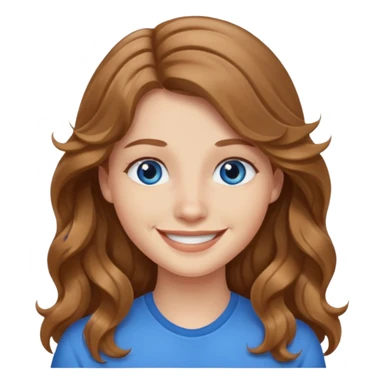 Long wavy hair, light brown hair, blue eyes Caucasian sticker