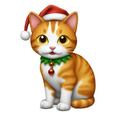 ginger cat in Christmas costume  sticker