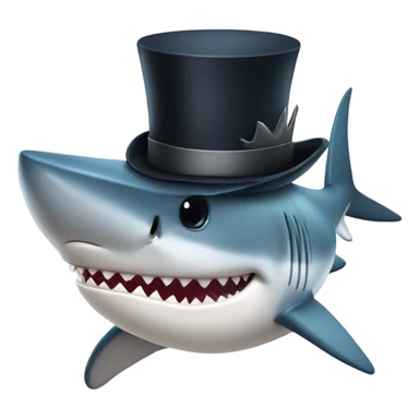 Shark wearing top hat  sticker