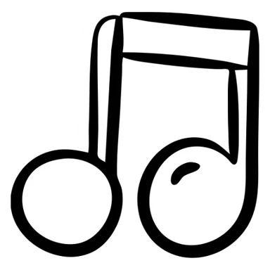 music icon with a background shape sticker