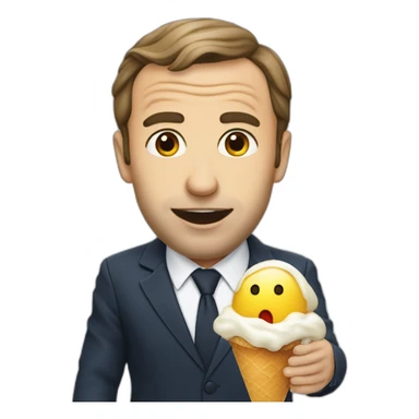 Macron qui mange une glace sticker