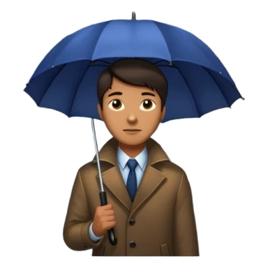 Man with umbrella , streetlight reflection, Midnight Wander. sticker