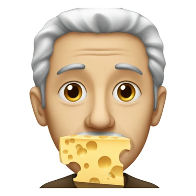 Sad Jewish man with cheese sticker
