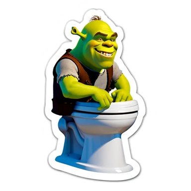 Shrek in a toilet sticker
