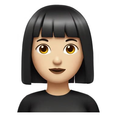 fat white girl with black hair and bangs sticker