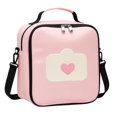 Pastel pink insulated lunch bag, minimal style, soft background sticker