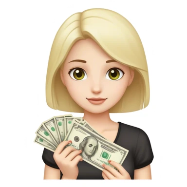 Girl cash sticker