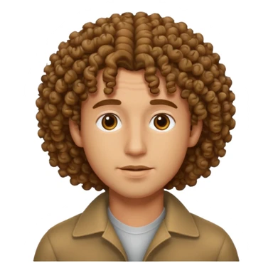 men's curly hair sticker
