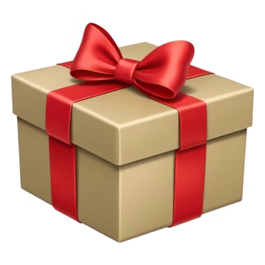 khaki box with bow sticker