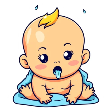 colorful crying baby sticker