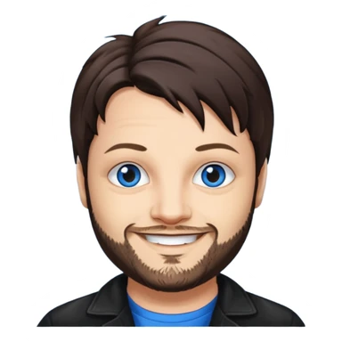 Bam Margera with dark brown hair, blue eyes sticker