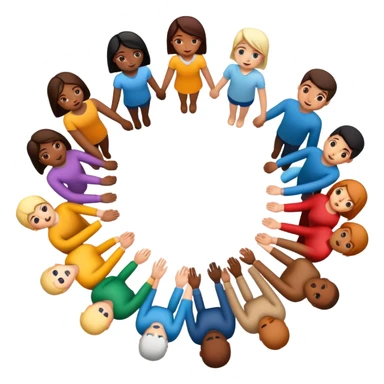 a group of professional holding hands in circle sticker