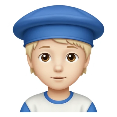 kid with blue and white hat sticker