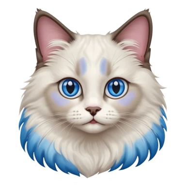 ragdoll, blue eyes, bi color sticker
