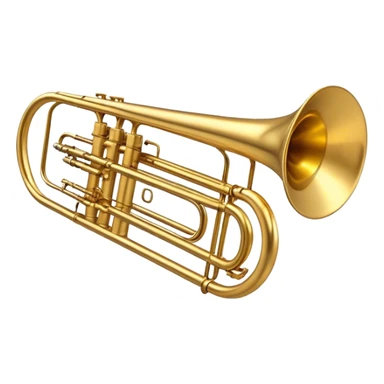 Cinematic Realistic Trombone, sleek brass slide extending dynamically, subtle scratches adding authenticity, warm golden reflections bouncing off the metal, glowing with a bold and resonant musical energy. sticker