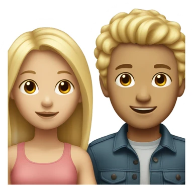 blonde girl and light-skinned boy sticker