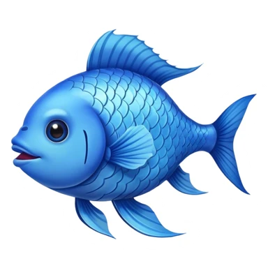 blue happy fish directly from the side looking right sticker